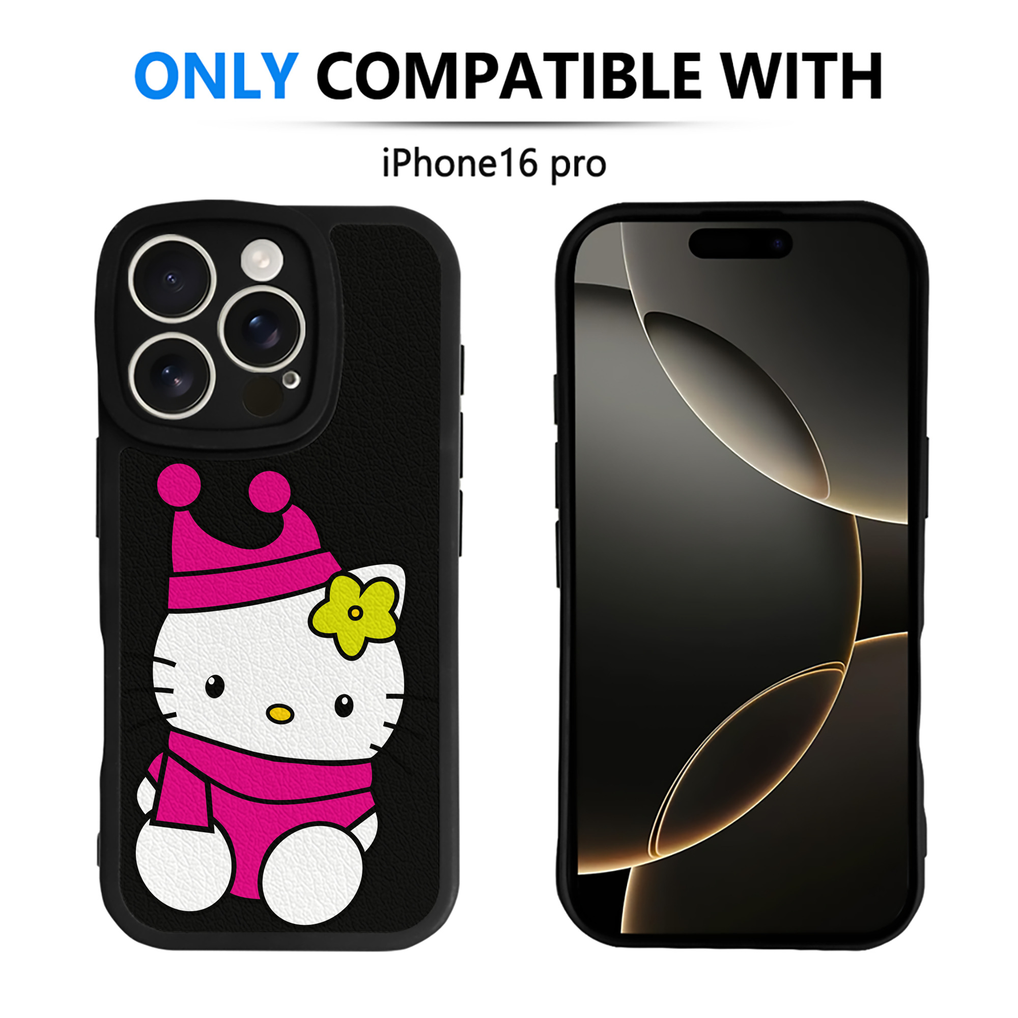 （画像用） Hello Kitty ハローキティ 【iPhone 16シリーズ対応】シリコンスマホケース（レザー調） 材質：シリコン